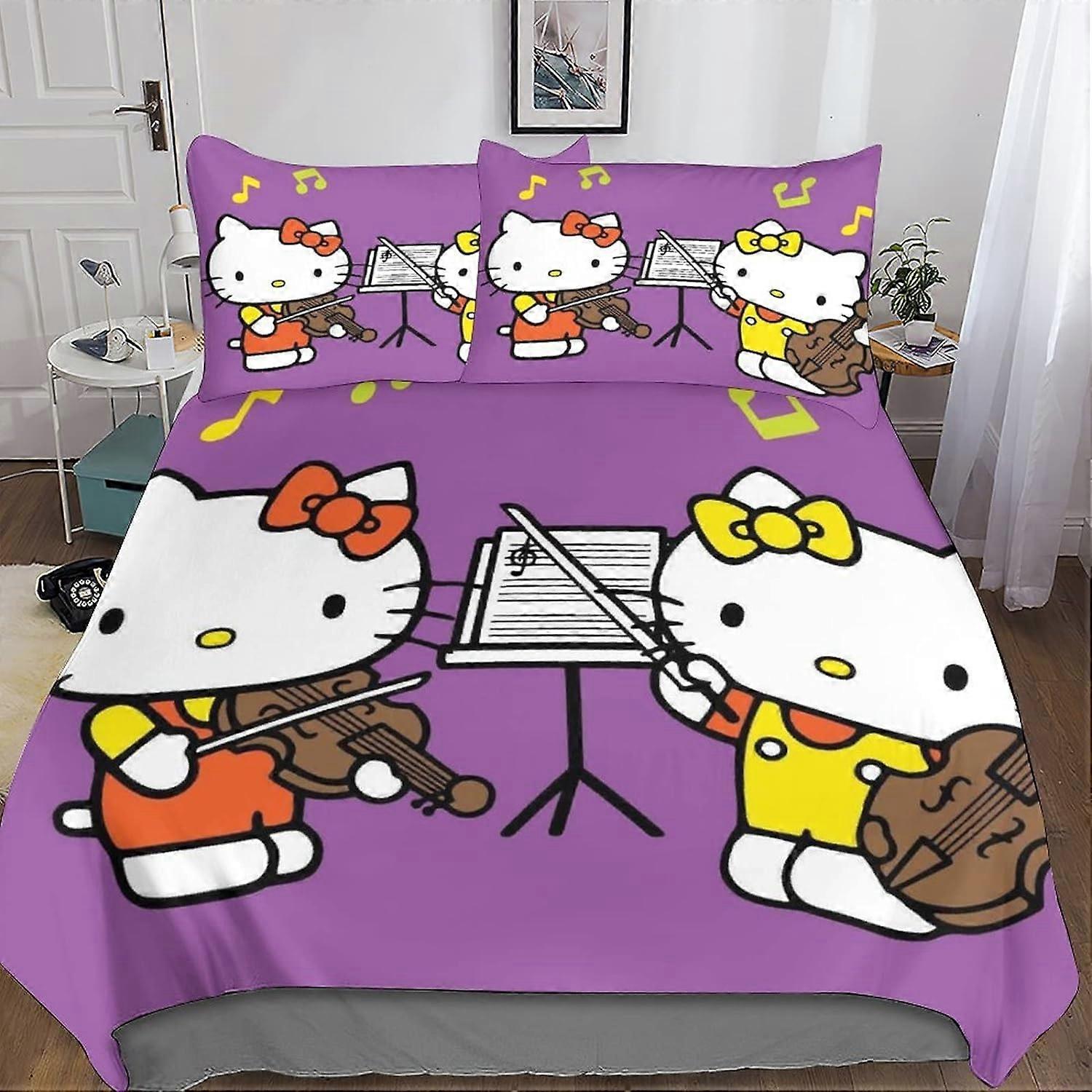 غطاء لحاف القط الكرتون D ، قطع اللطيفة غطاء لحاف من الألياف الدقيقة مناسب للمراهقين والبالغين Doublex