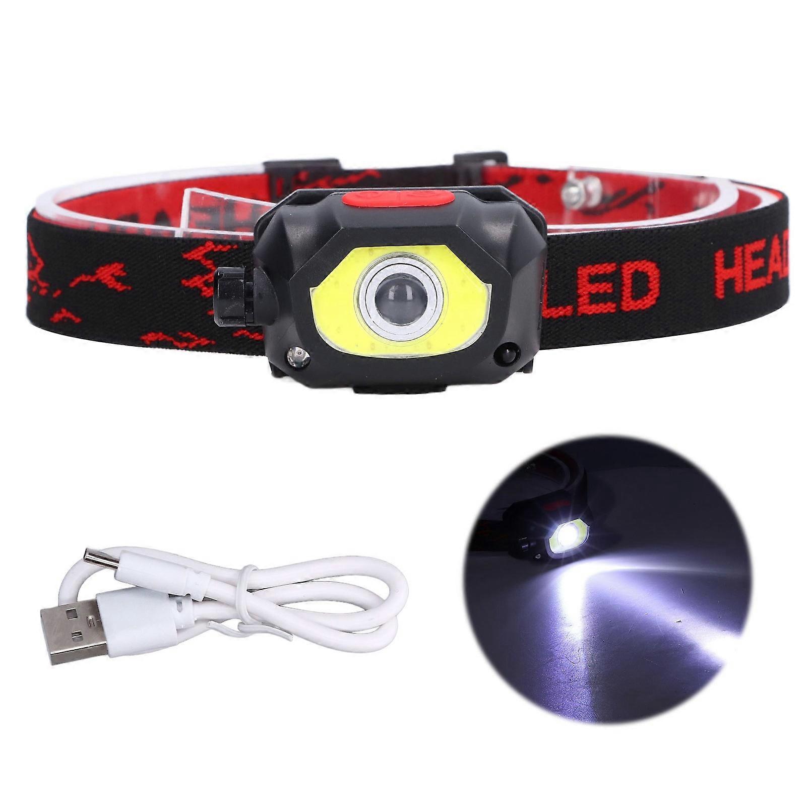Gestures Sensor Headlamp Adjustable Waterproof USB Charging Various Lighting Modes Portable Outdoor Headlamp
