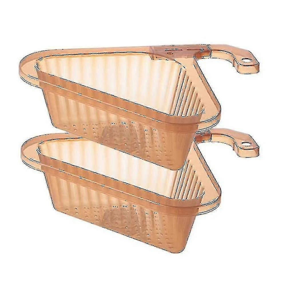 Drain Strainer Basket 2 Pcs Adjustable Kitchen Triangle Sink Filter Transparent Corner Sink Drain B