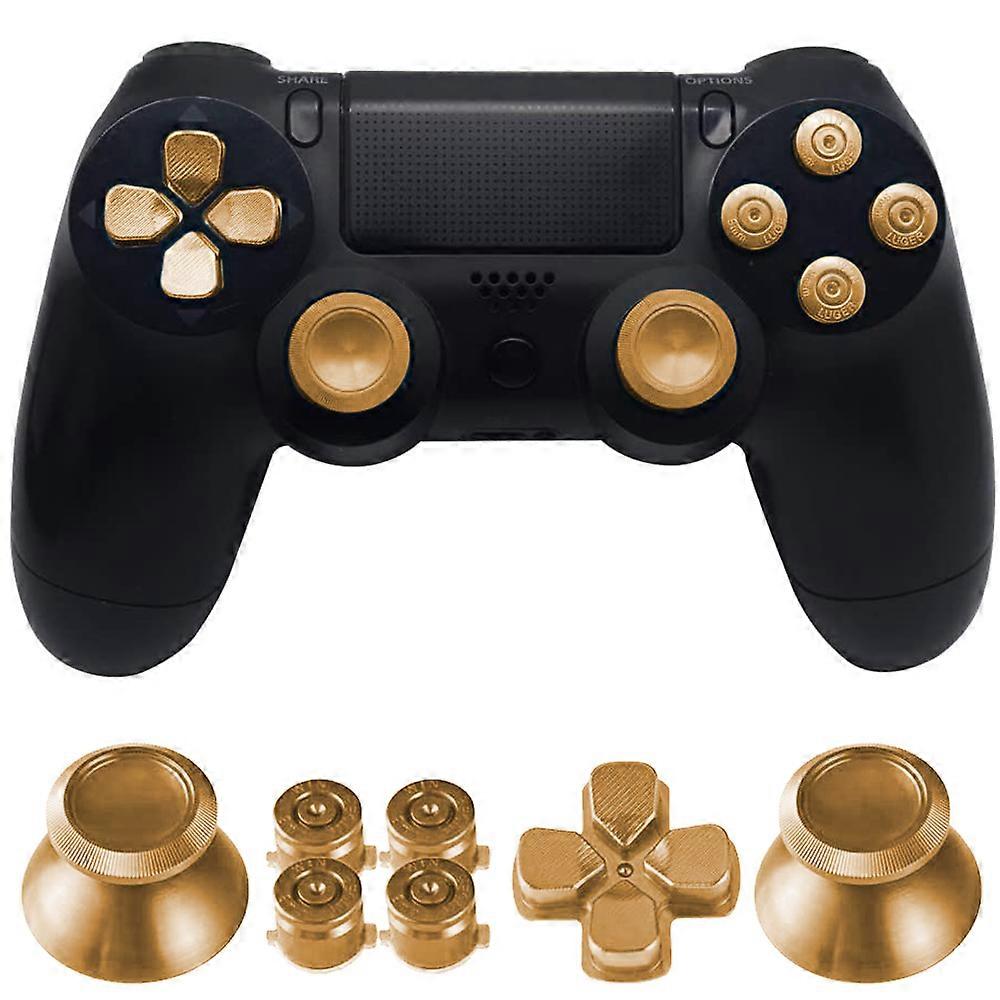 Metal Buttons for PS4 Controller - Aluminum Thumbsticks - Analog Grip - Bullet Buttons