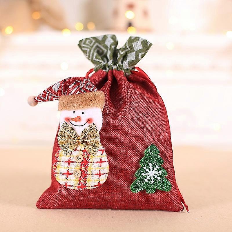 Christmas Gift Bag Burlap Beam Bag