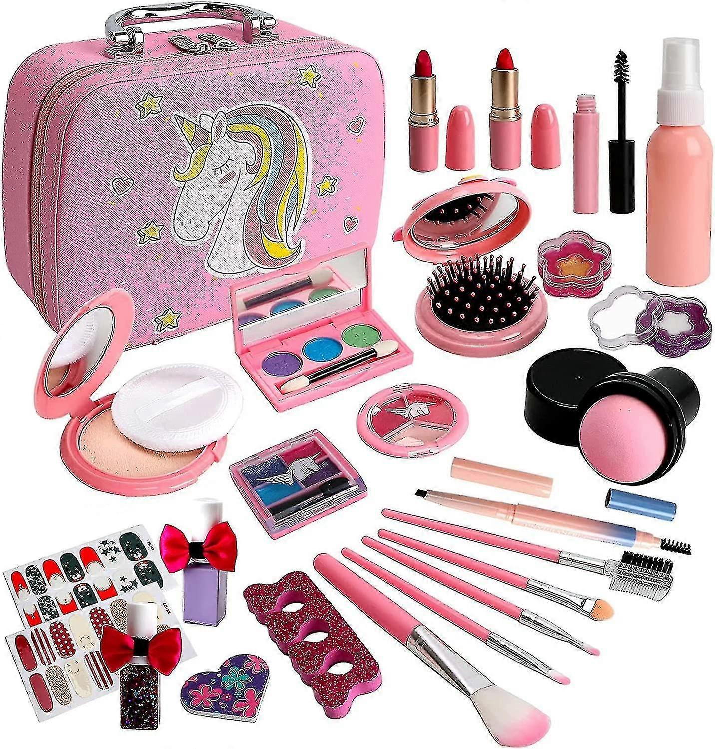 2024 مجموعات مكياج للأطفال للفتيات ، طقم مكياج أطفال قابل للغسل ألعاب بنات ، مجموعة مكياج غير سامة للفتيات الصغيرات ، مجموعات مكياج للأطفال ألعاب أطفال عيد الميلاد