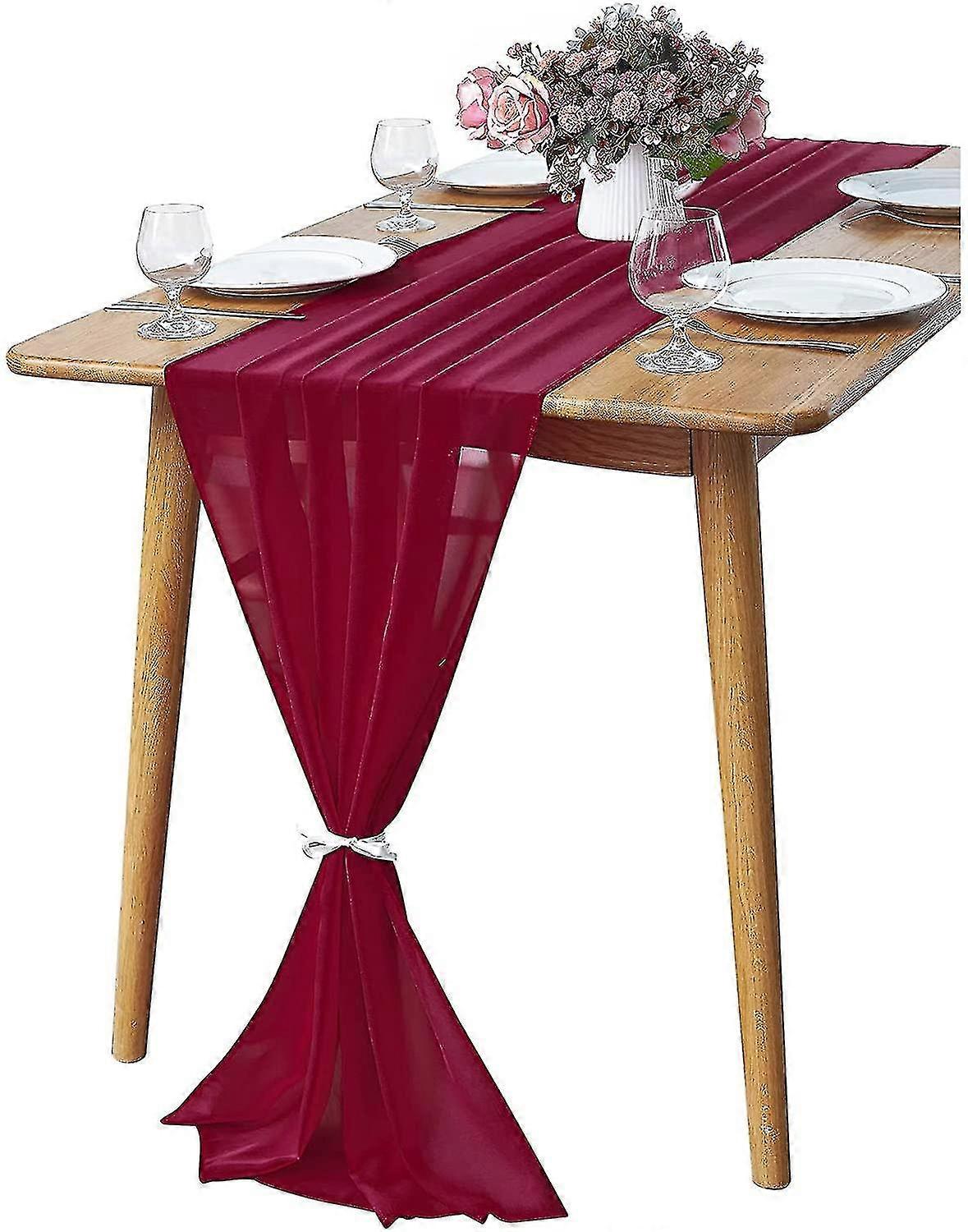 bjxy 1pc wine red chiffon doily transparent