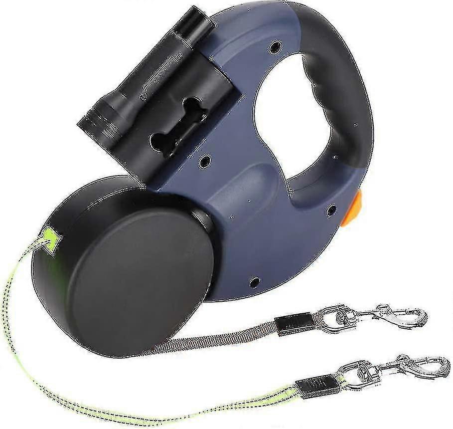 Retractable Double Dog Leash With Two 3 Meter Long Cords, 360 Tangle-free Double Dog Leash For Walki