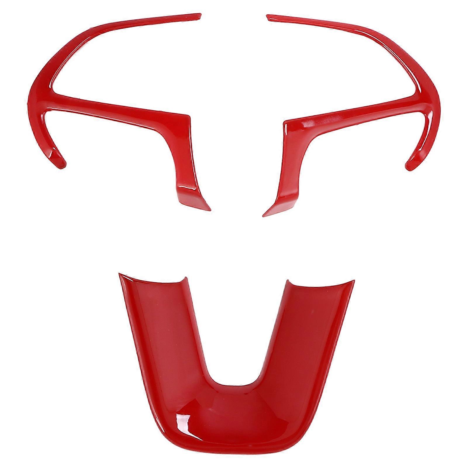 3個のステアリングホイールカバートリム交換ダッジチャレンジャーチャージャーデュランゴ2015?2019赤