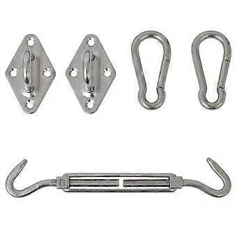 Five Piece Sunshade Sail Mounting Kit Stainless Steel