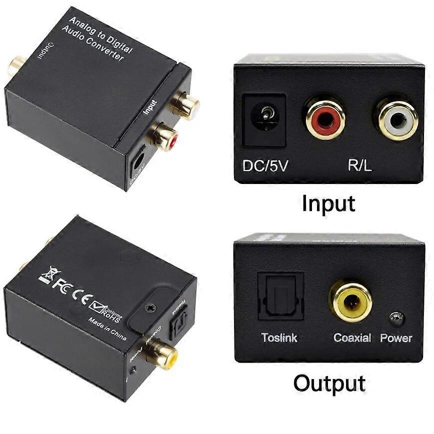 Analog To Digital ADC Converter Optical Coax RCA Toslink Audio Sound ...