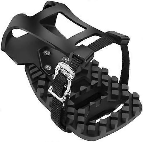 Pedals Compatible Toe Cage Adapters, Convert Compatible with Pedals to Toe Clip Straps - Ride with Regular Sneakers Shoes