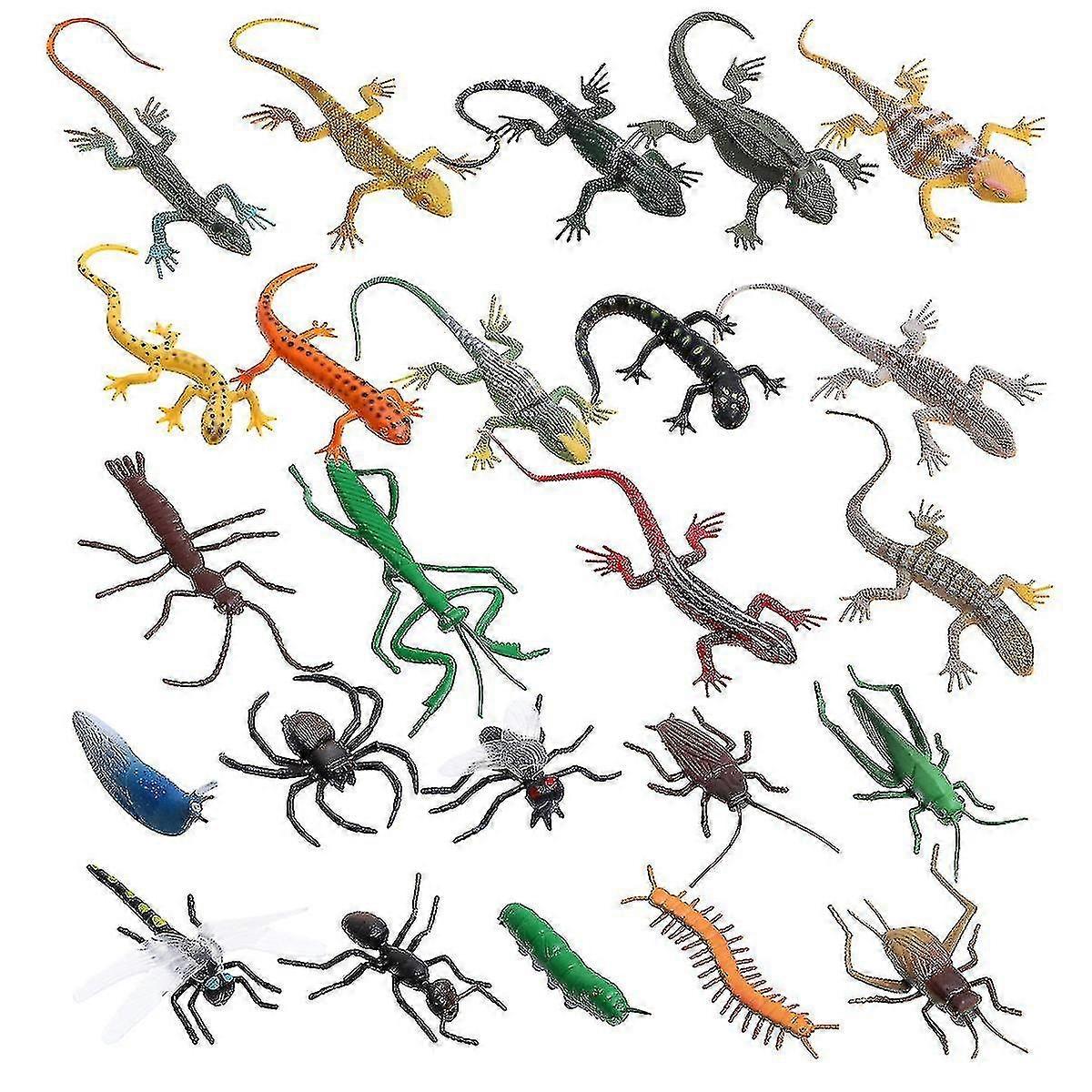 24pcs Plastic Lizards Toy Artificial Insect Reptile Lizard Educational