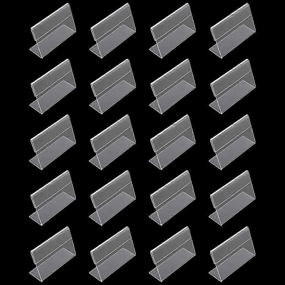 20 Pcs Mini Acrylic Sign Price Display Holder Small Display Stands L Shape Display Holder for Home Offices, Schools