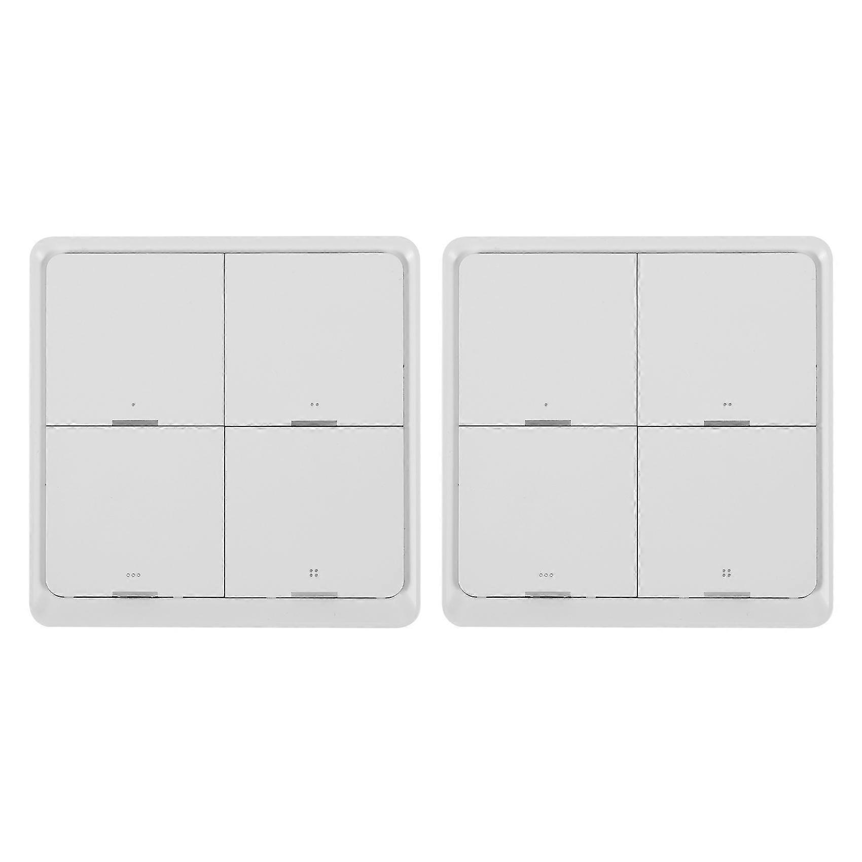 2x With Zigbee Gateway App Control Smart Home No Wire Smart Tuya 4-way Panel Scene Button Switch Us