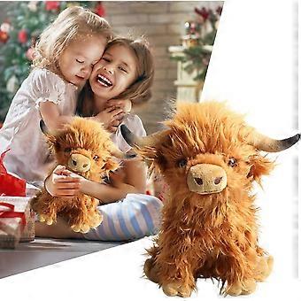 25cm Highland Cow Stuffed Animals Plush Toy,Soft Cuddly Highland Cow Plushies Farm Toy for Farm Home Decor Kids Gift
