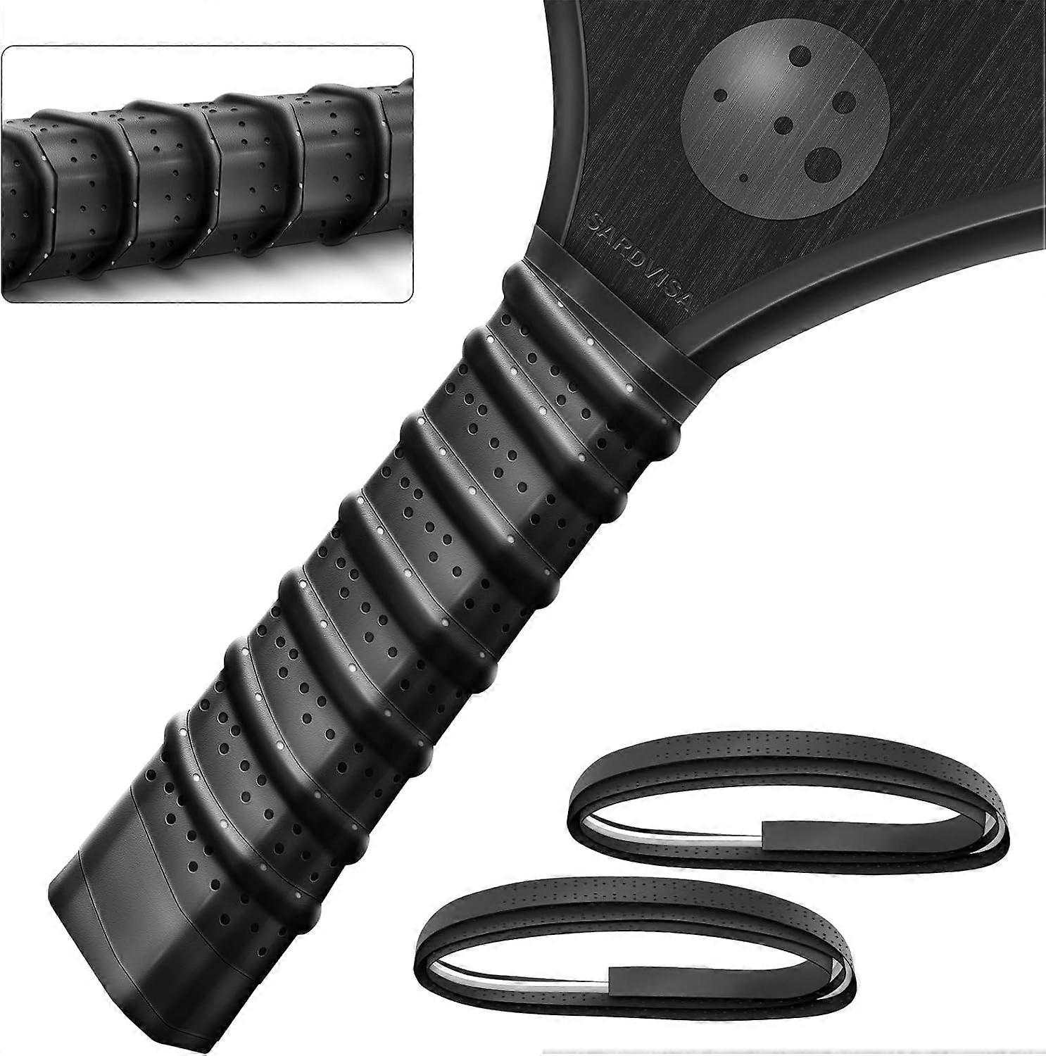 2-Packs Pickleball Paddle Grip Tape with Raised Ridge, Replacement Pickleball Overgrip Wrap for Sweat Absorption&Anti-Slip