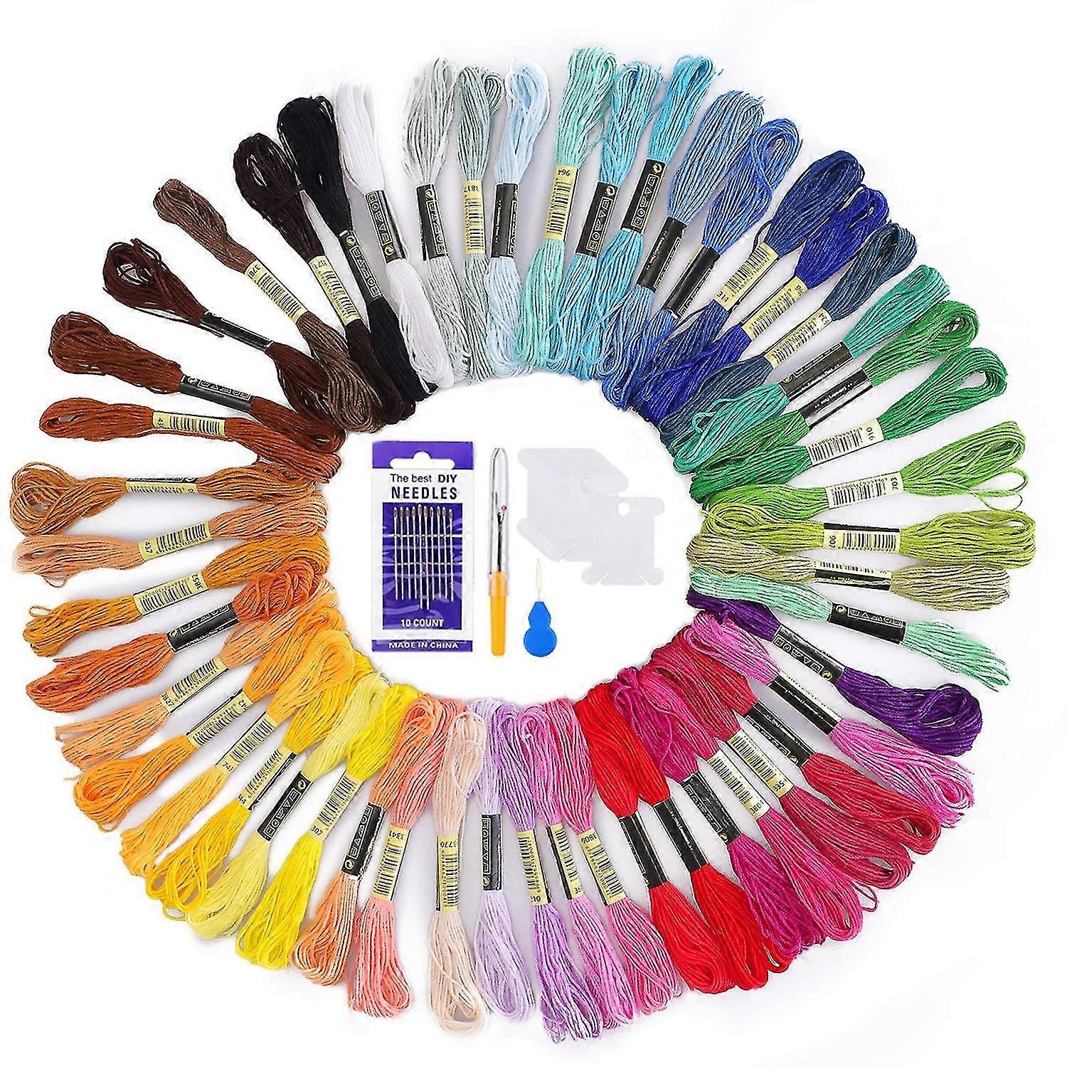 Embroidery Threads 50 Skeins Per Packembroidery Floss,cross Stitch Threadsfriendship Bracelets Flossfloss Bobbins