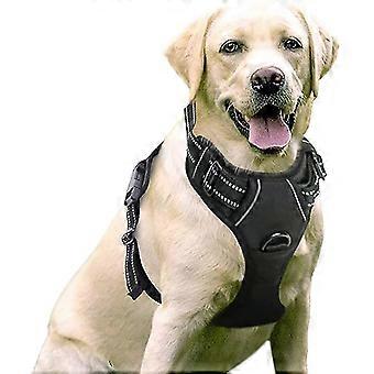 Anti Pull Dog Harness, Arnet For Dogs Easy To Put On Adjustable Reflective Harness With Front Clip Harness For Medium Large Dogs, Color Black