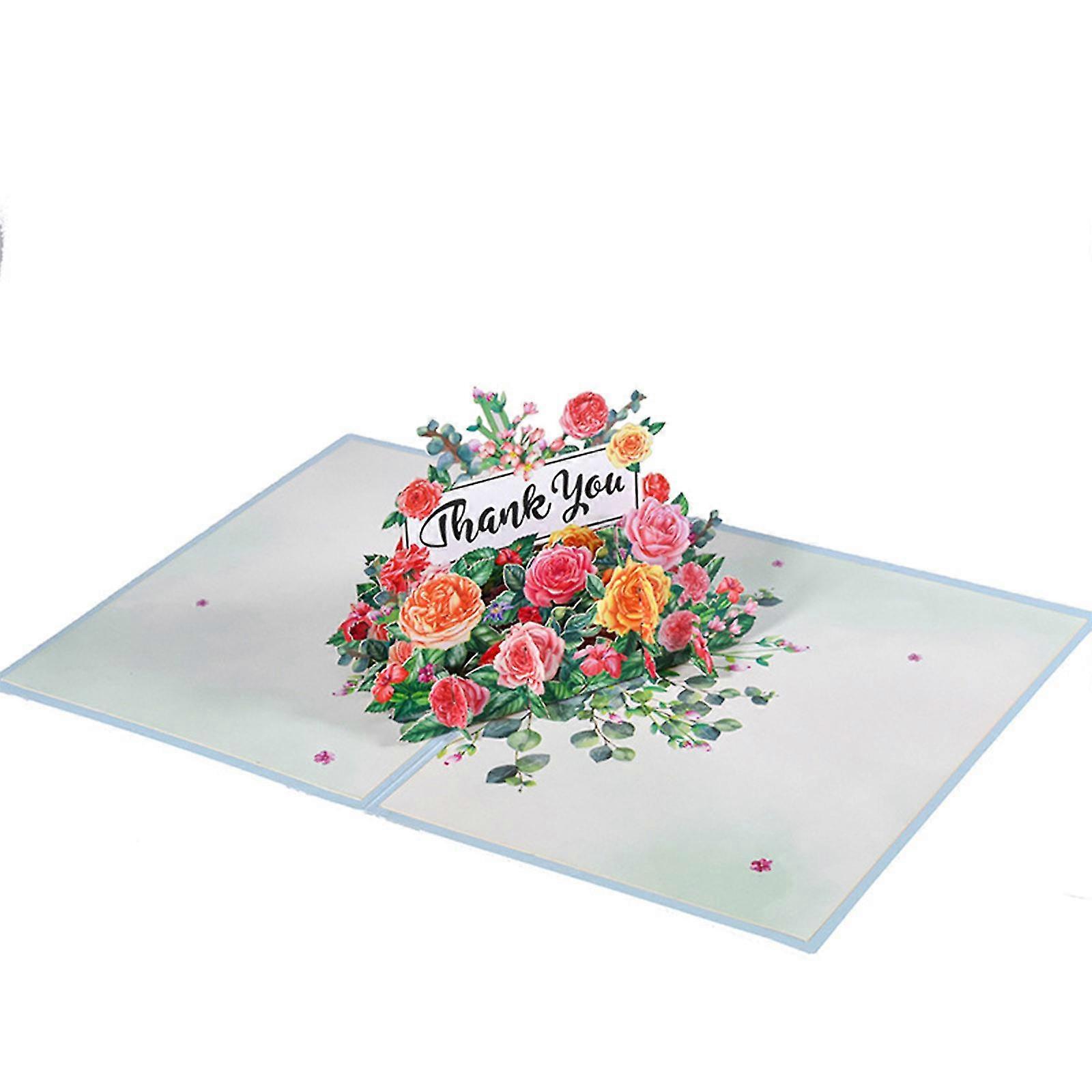 3d Thank You Card Kit Colorful Flowers Surprise Mysterious Card