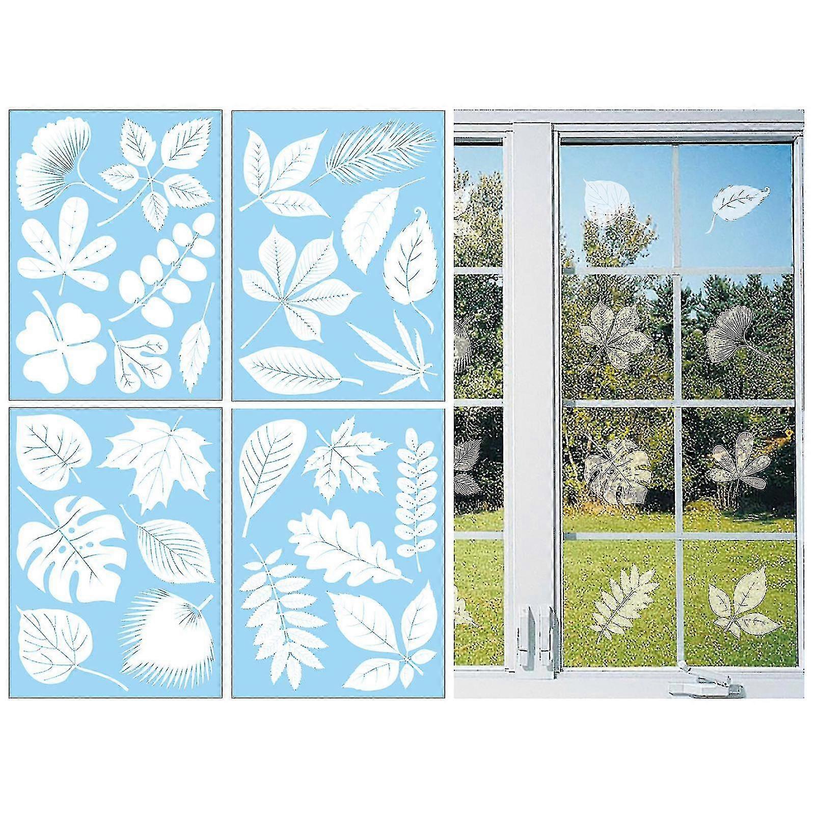 Statiska fönsterklistermärken för att skydda fåglar från att träffa glas, vita varningsfågeldekaler för heminredning och skydd, 22x30cm