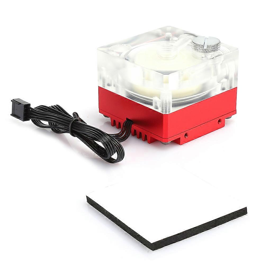 Water Cooling Pump Acrylic Aluminum Computer Accessory Heat Sink Mute for PWM Speed ControlRed