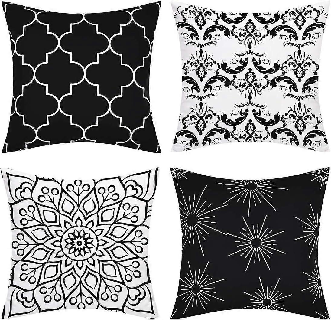 Capas de Almofada Decorativas Modernas Fascidorm para Quarto Quarto Sofá Cadeira Carro, Cinza e Branco, 18 x 18 Polegadas