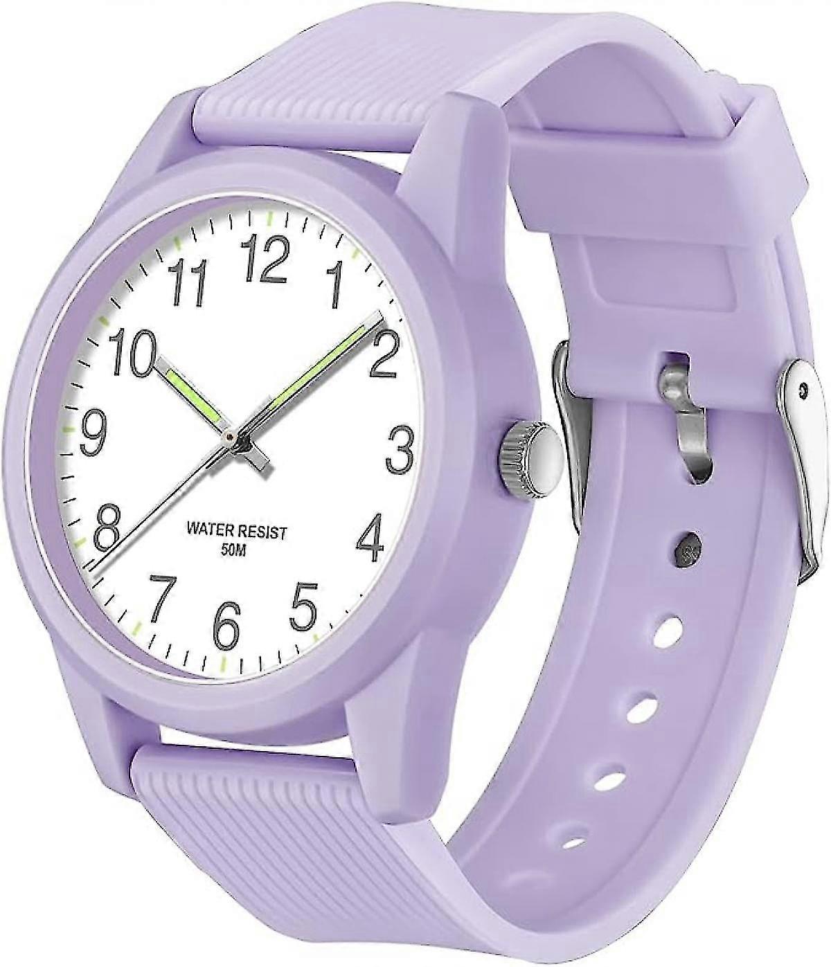 Kids Analog Watch with Soft Band Learning Time 50M Waterproof