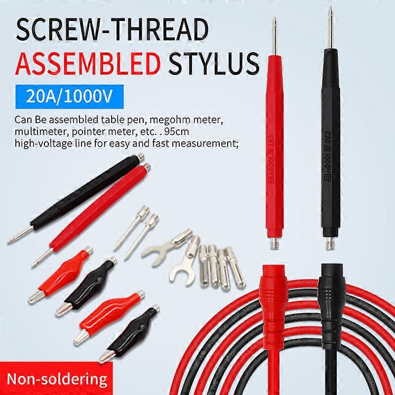 16 In1 High Quality Multimeter Probe AC/DC Universal Test Leads Kit Detachable Line With Alligator Clip For Voltmeter LED Tester