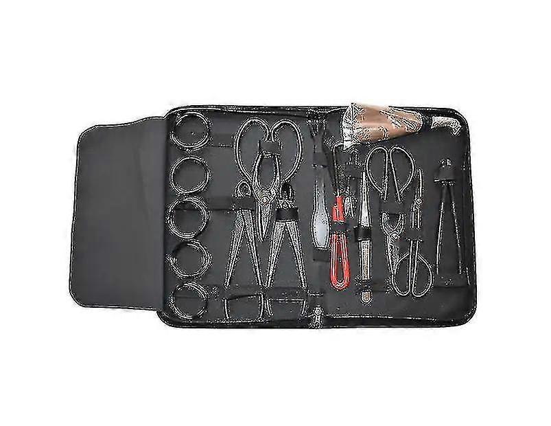 16pcs حديقة بونساي أداة مجموعة الكربون الصلب كيت القاطع مقص مع حالة النايلون