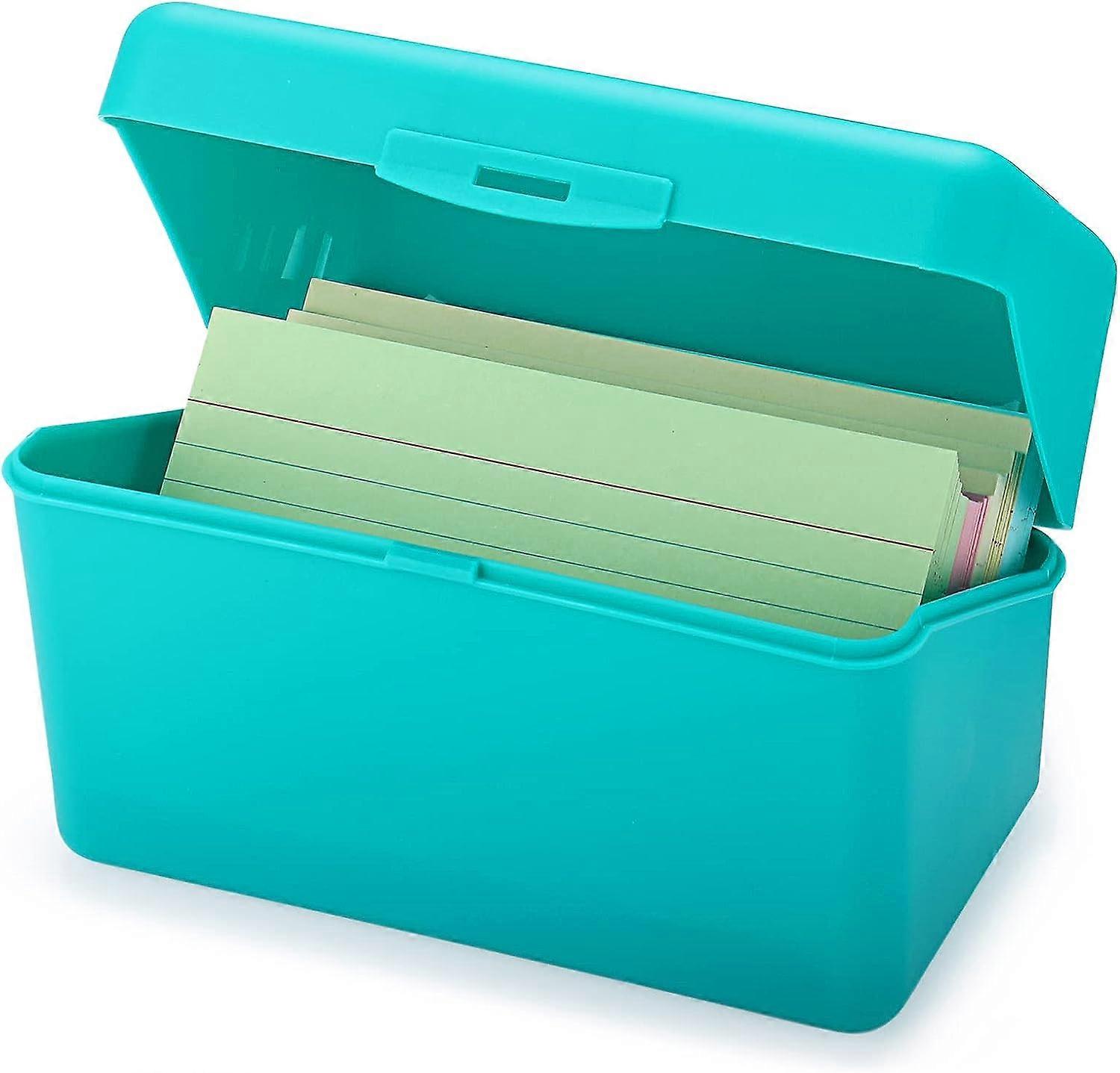 3 x 5 inch Plastic Index Card Holder Recipe Card Box, Small Flash Card Case Note Card Box Storage Organizer for Home Office Index Card Flashcard, 1 Ye