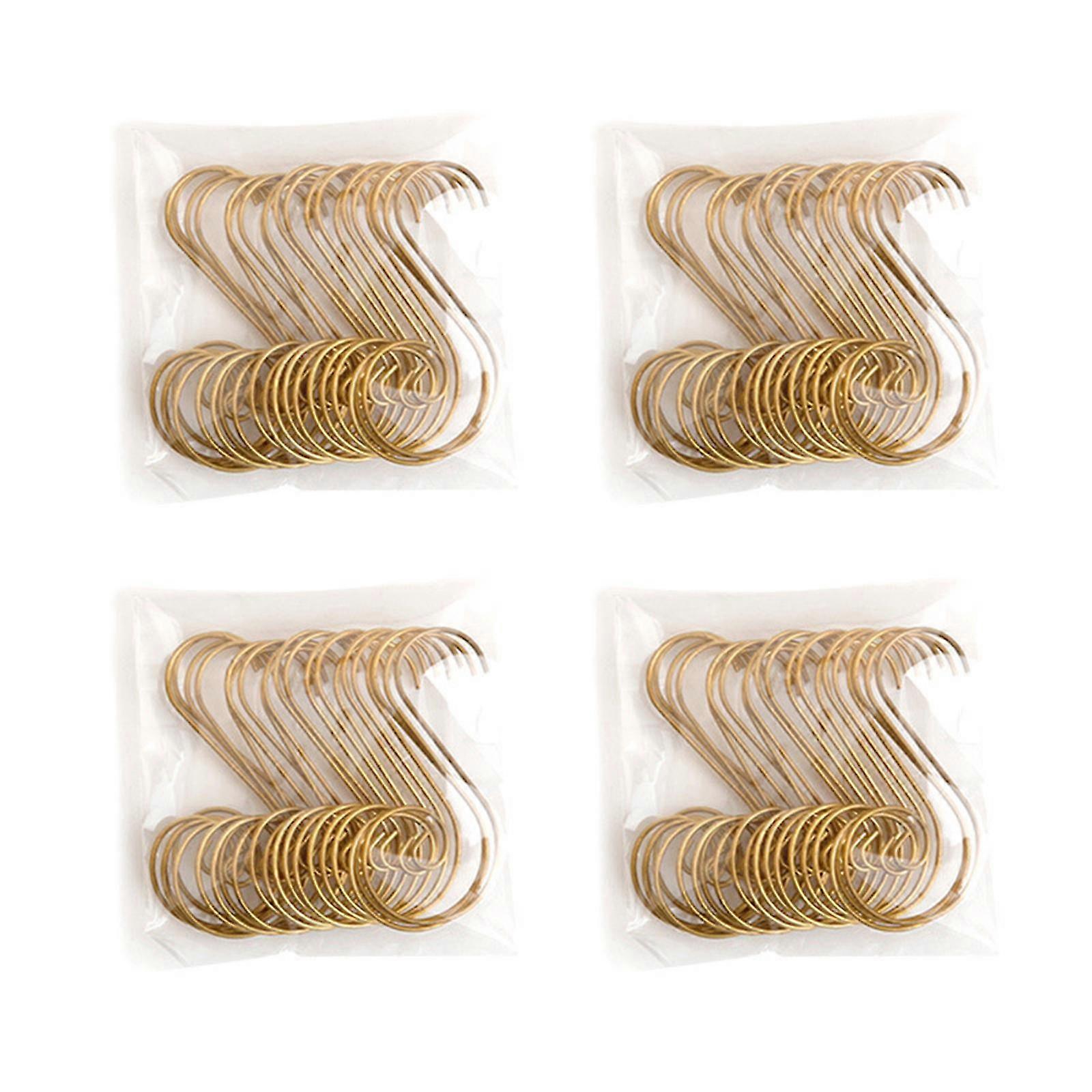 80pcsクリスマスS字型フックオーナメントフックハンガークリスマスツリーボールバブルズ、ゴールデン