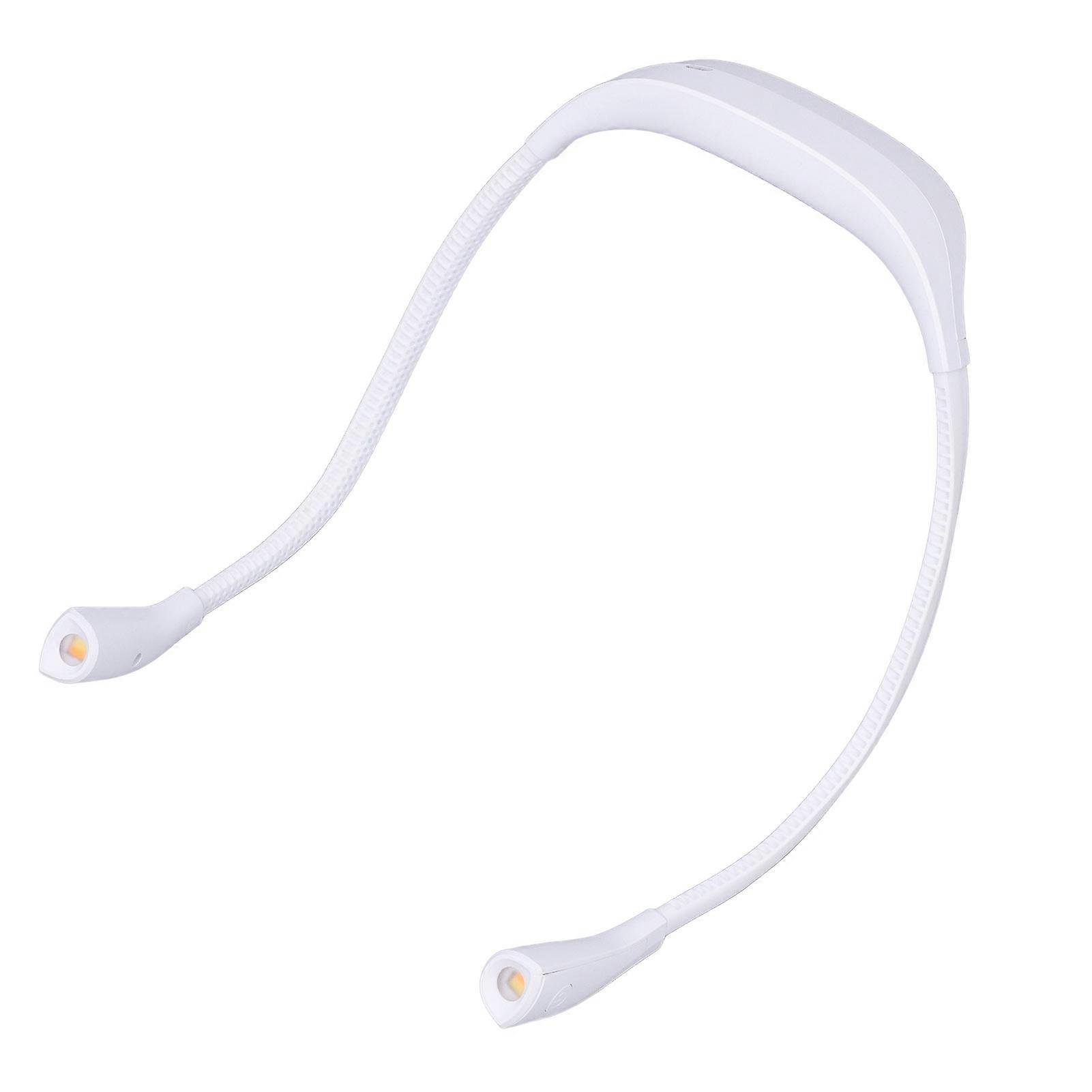 USB Rechargeable Neck Book Light LED Portable Hanging Lamp for Reading White