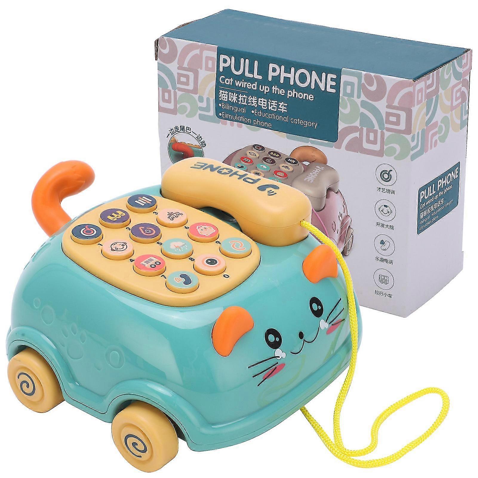 Green Cute Kids Simulation Cat Phone Toy with 16 Different Functions
