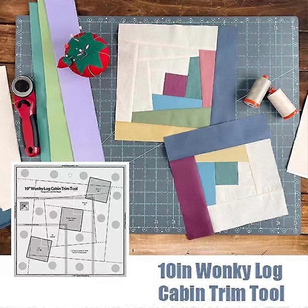 6/8/10'' Wonky Log Cabin Trim Tool Quilting Template Patchwork Sewing Diy Ruler Creative Grids ~SSZFV