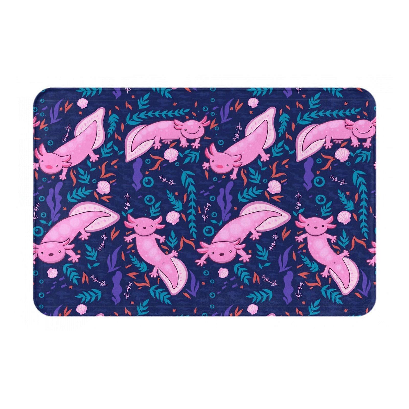 لطيف Axolotl Kawaii Pattern2 ممسحة داخلية غير قابلة للانزلاق حصائر الباب الأمامي حصائر قابلة للغسل للمدخل ، أرضية داخل الباب الخلفي الشرفة في الهواء الطلق داخلي 16x24in