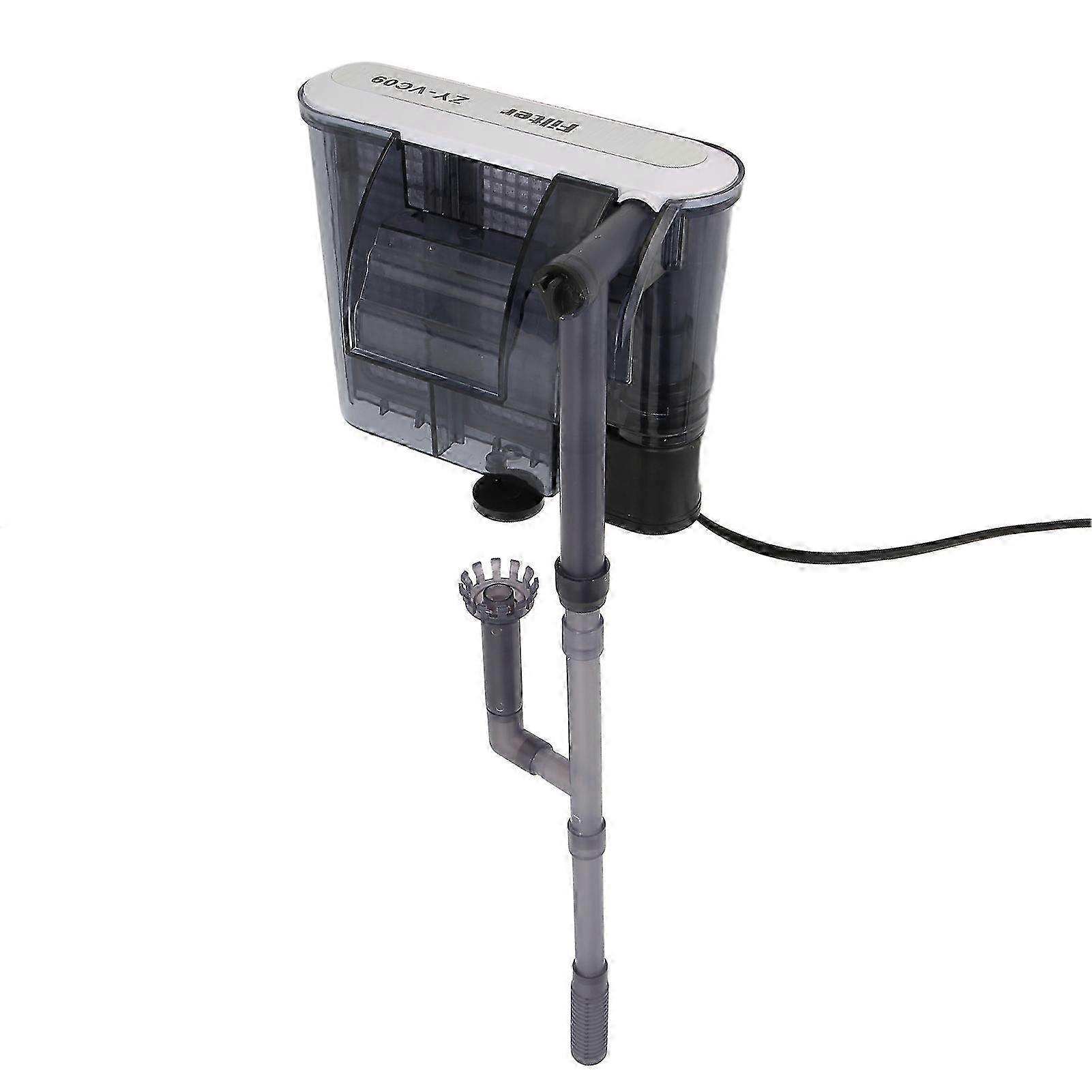 Hang On Aquarium Filter with Adjustable Water Flow and Surface Skimmer for Increased Oxygen in Fish Tanks 110V