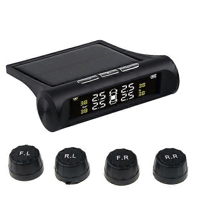 Smart Solar TPMS  Car Truck Tire Pressure Alarm Monitor System Auto Tyre Pressure Gauge Temperature Warning with 4 Sensors