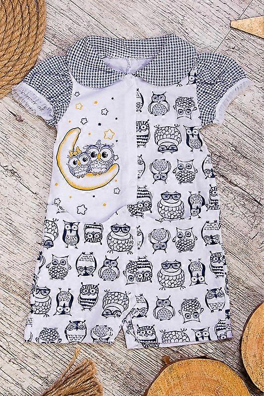 Infant Girls’ Bodysuit – Lightweight Cotton Knit, Short Sleeves & Legs, Easy Snap Fastening, Summer, HC 5020-002-33