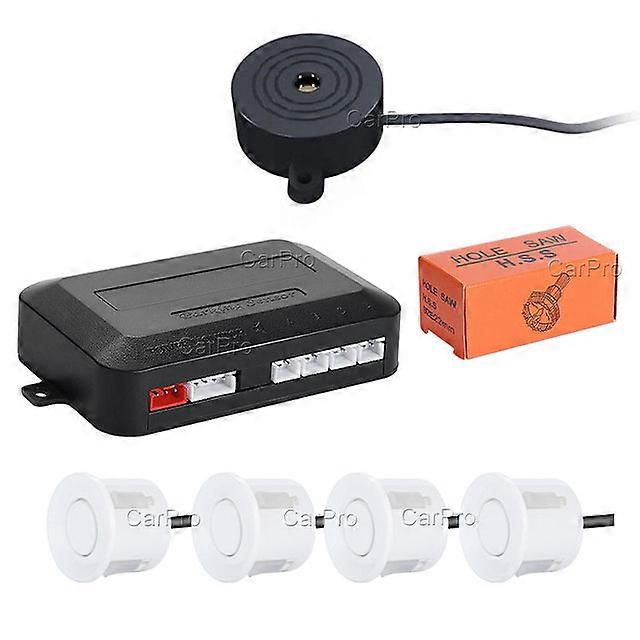 CarPro 12V 22mm parkeringssensorsett Universal 4 sensorer Buzzer Reverse Backup Radar Sound Alert Indicator Probe System