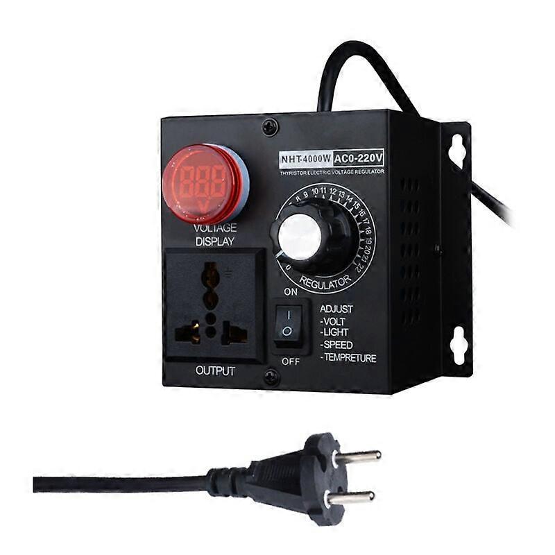 DWW-Ac 220V 4000W Compact Controller Variable Voltage Speed Portable Thermostat Light Voltage Adjustable Dimmer