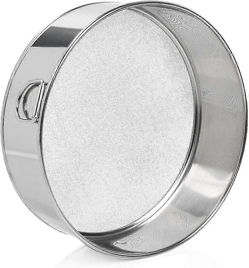 Stainless Steel Professional Round Flour Sieve Strainer, Fine Mesh Strainer