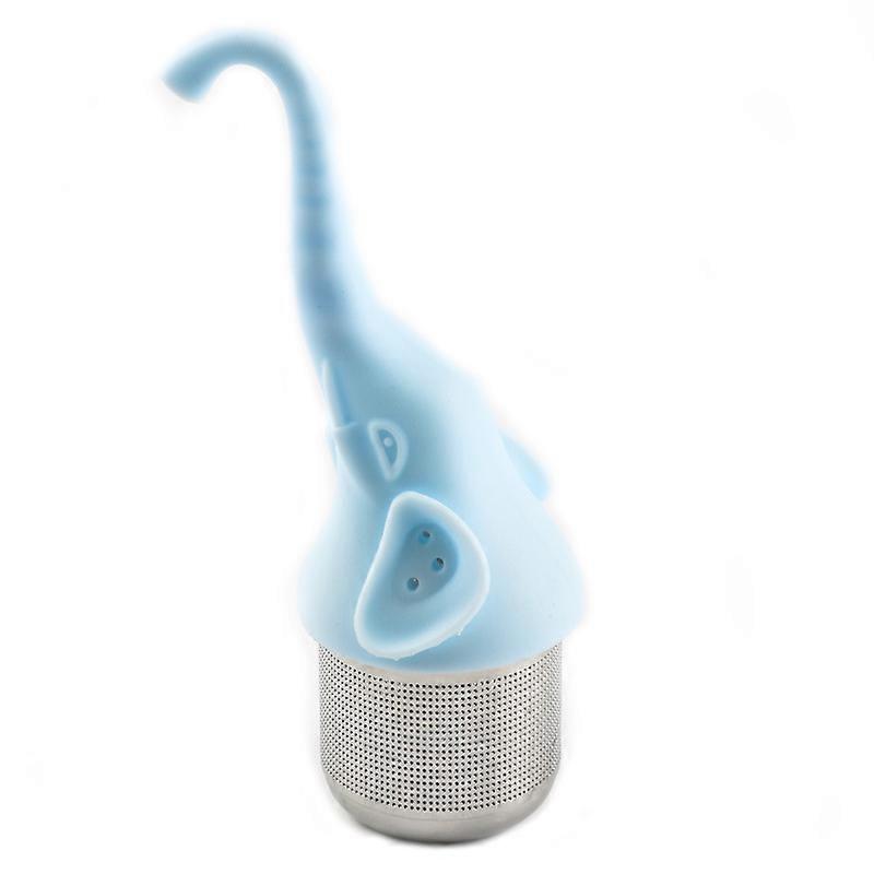 Tea Strainer Elephant Shaped Tea Strainer Silicone Tea Strainer Kitchen Gadget for Tea (Blue)