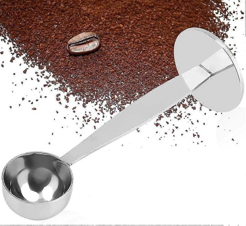 2 in 1 Stainless Steel Coffee Scoop Coffee Tamper Presser Espresso Holder Coffee Measure Tea Tools Jam Measure for Spices Pouch