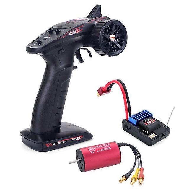 HOBBY Remote Control Transmitter w/Receiver Motor ESC Comb Set CH2 Controller with Waterproof Motor for 1/12 1/14 1/16 1/18 Remote Control Car