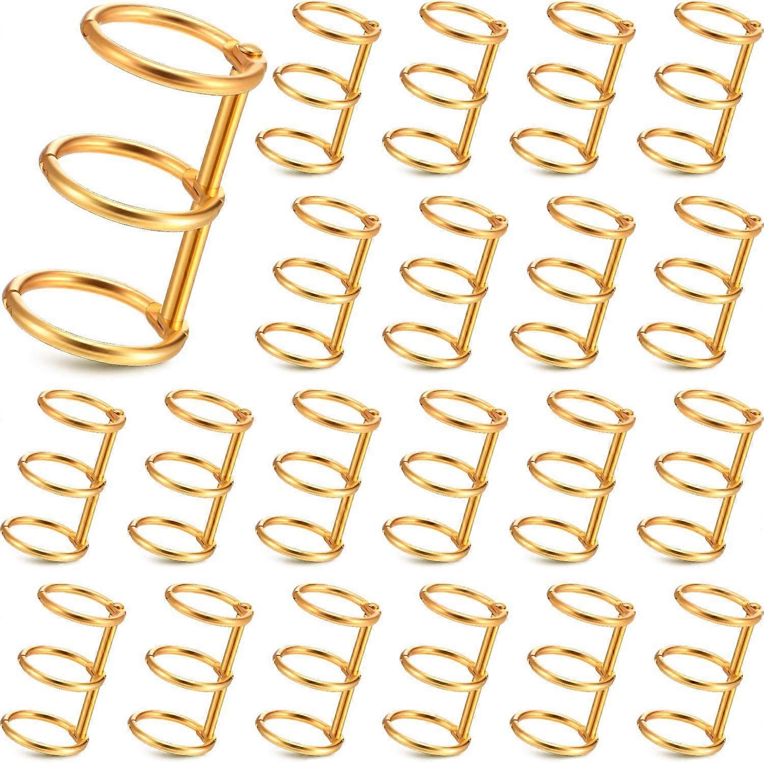 20 Pieces 3 Ring Metal Loose Leaf Binders Book Rings Snap Split Hinged with 20 mm Inner Diameter for DIY Travel Diary, Photo Album, Binding Spines Com