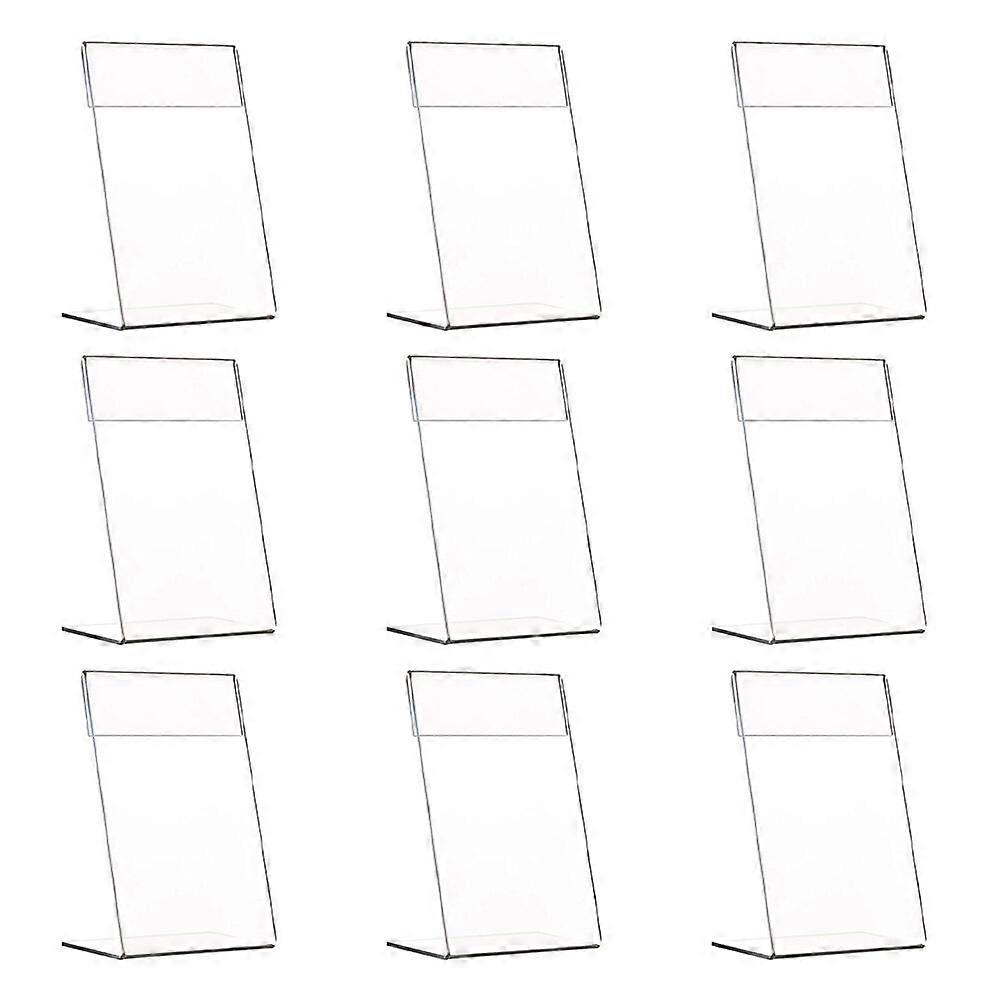 9Pcs Acrylic Display Stand L-shape Slanted Sign Holders Desktop Paper Menu Holder