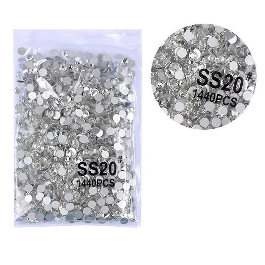 1440Pcs/set Crystal Mixed Nail Gems Gemstones Flat Back Round Shape Rhinestones
