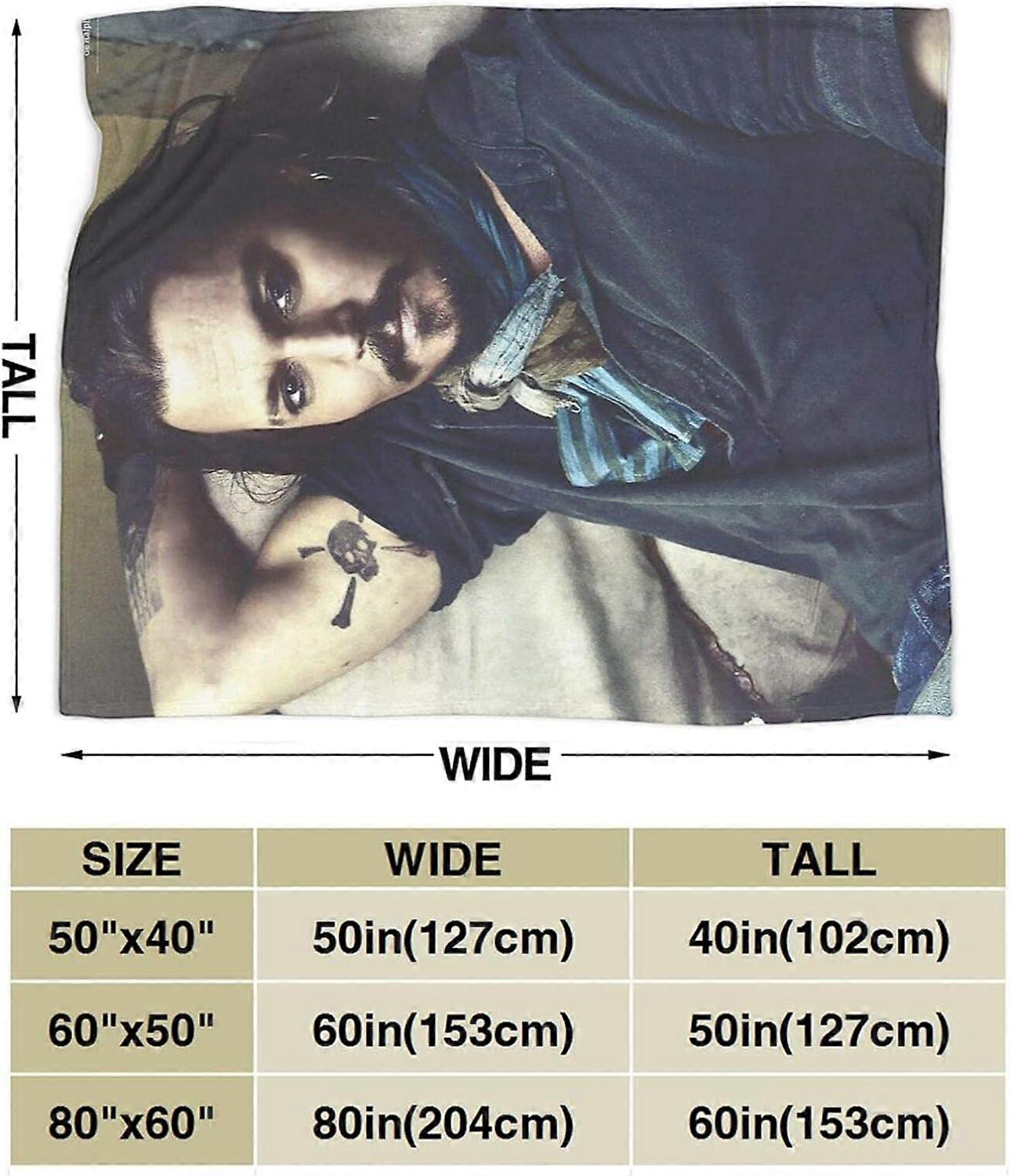 Johnny Depp Ultra-Soft Micro Fleece Blanket macio e quenteFluffy aconchegante Cobertor de cama de microfibra para sofáDigital impresso cobertor de flanela jogar cobertor para 
