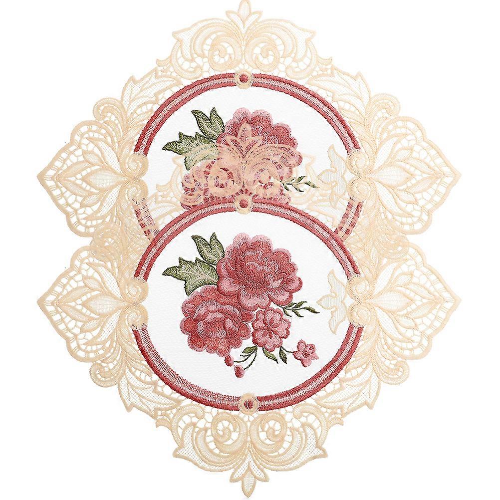 2pcs Decorative Coaster Decorative Cup Mat Table Lace Coaster Table Placemats