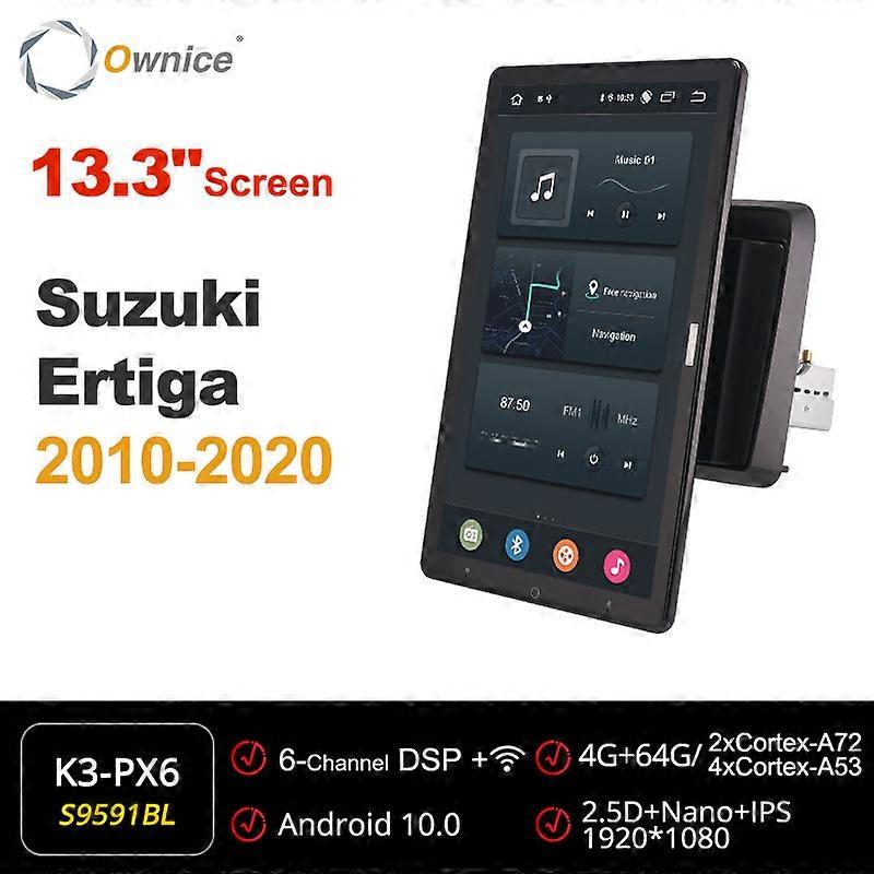 Tesla Style PX6 DSP Android 10.0 Car DVD Player For Suzuki ERTIGA 2010-2020 1920*1080 Auto Rotatable GPS Multimedia RDS Radio