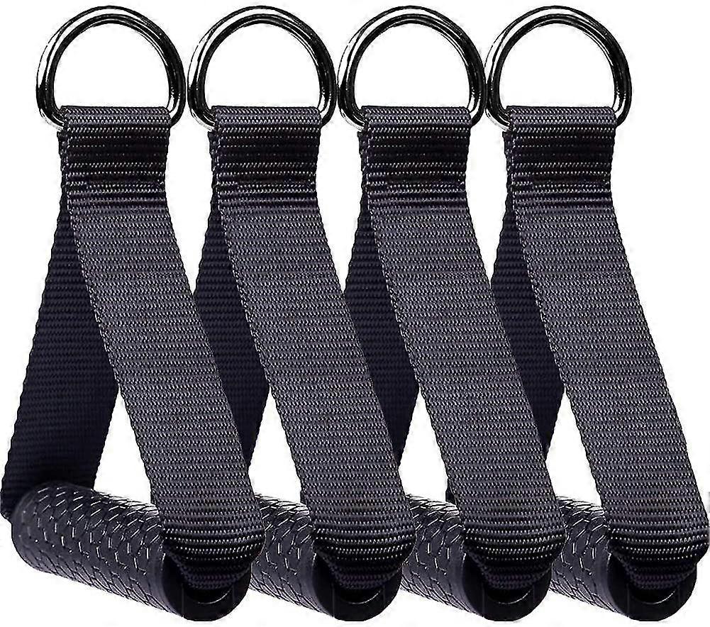 Exercise Resistance Bands Handle Cable Machine Attachments Resistance Bands(4 Pieces, Black)