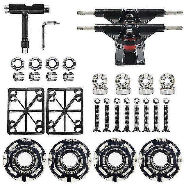 Naiwang Διπλό στρεβλωμένο Skateboard Bracket Flash Wheel White Paint Bridge Set Bracket Skateboard Bridge Pu Wheel Bracket