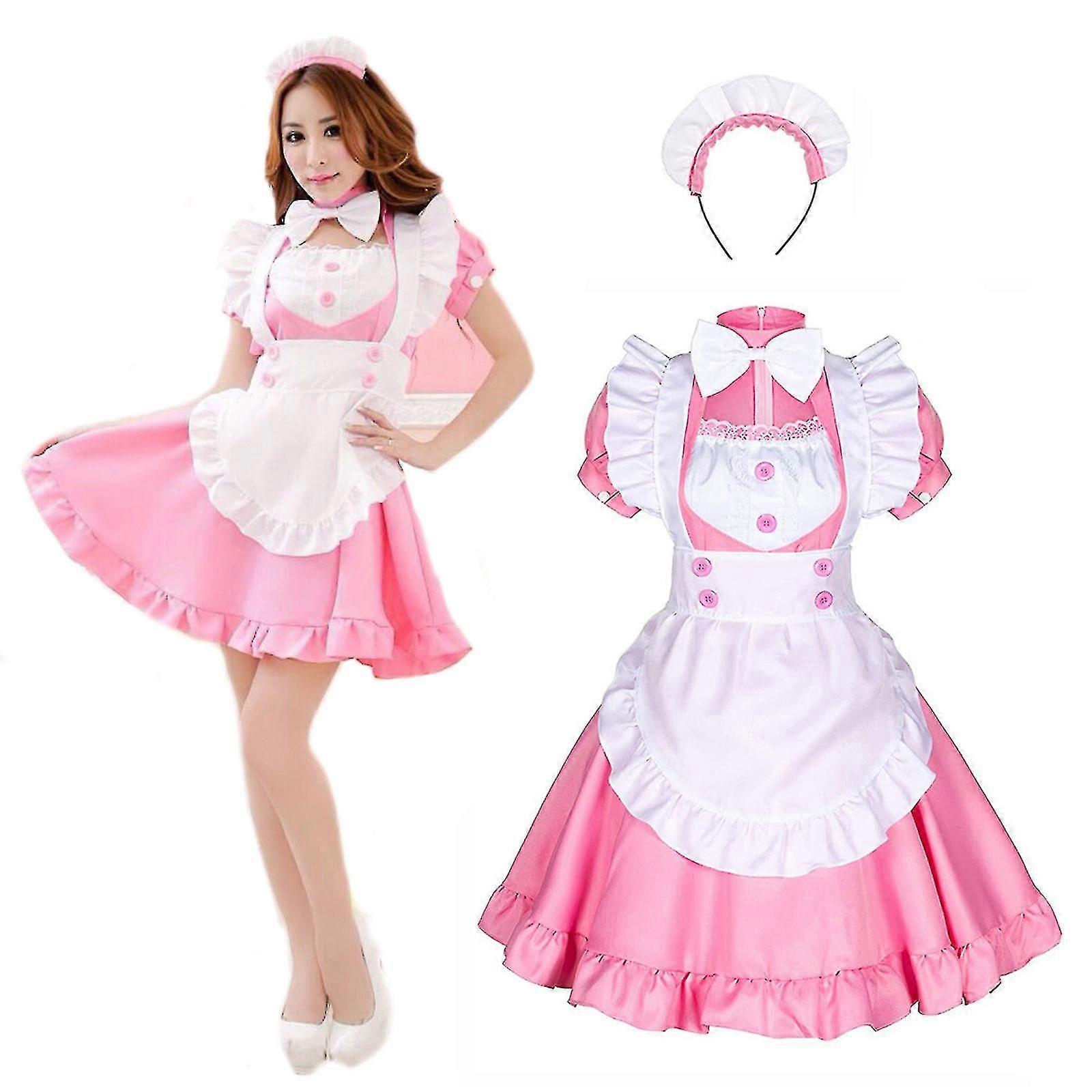일본 애니메이션 로리타 메이드 드레스 - 달콤한 귀여운 웨이트리스 코스프레 의상(M-5XL)